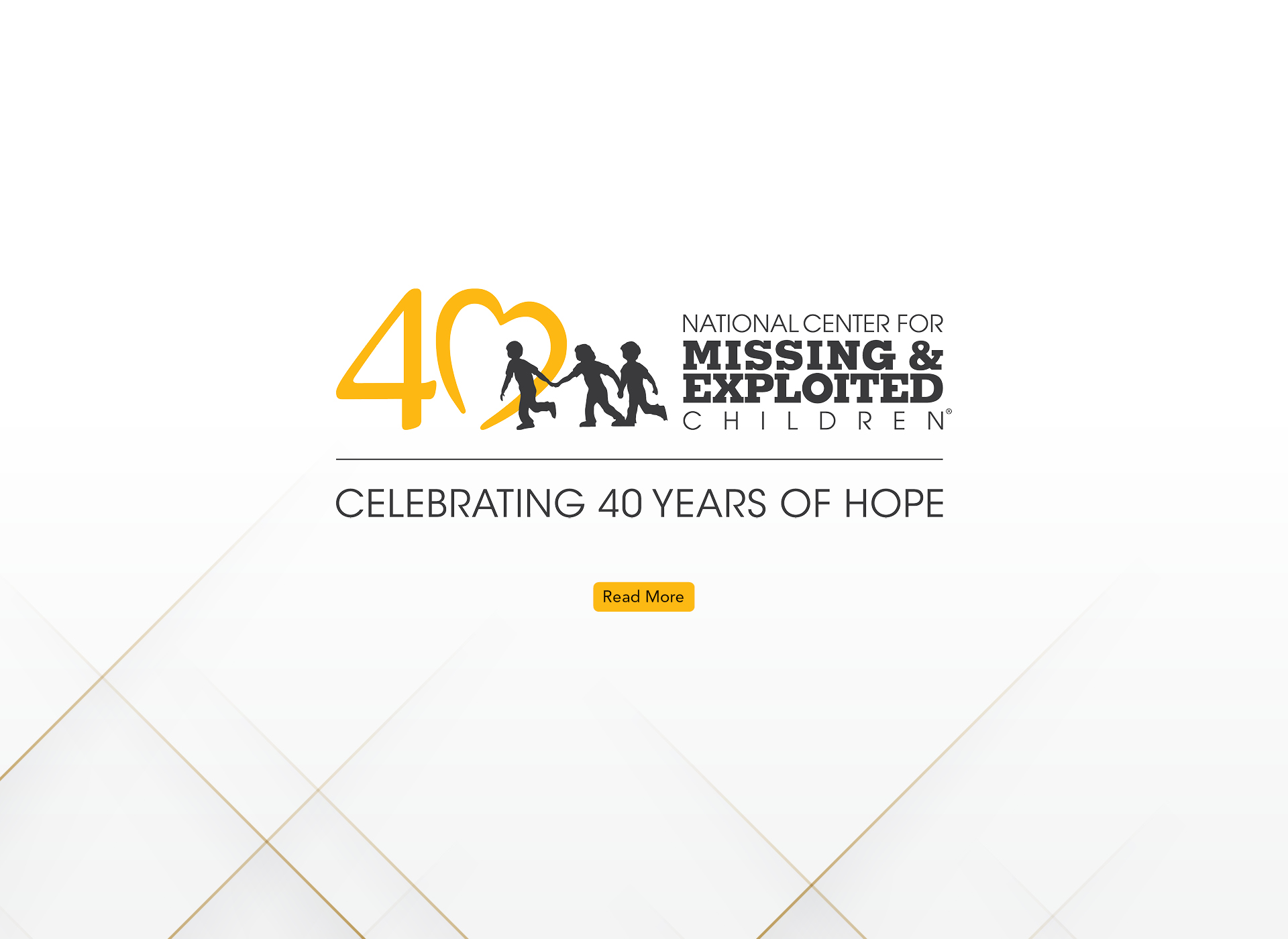 ncmec 40th anniversary logo on white background