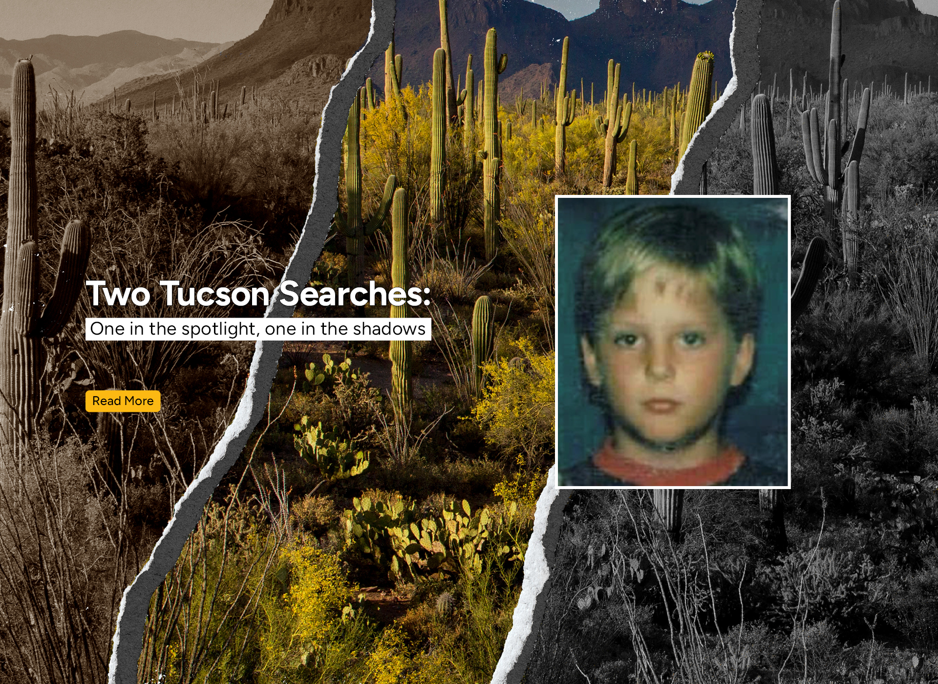 young blond boy school picture; background cacti