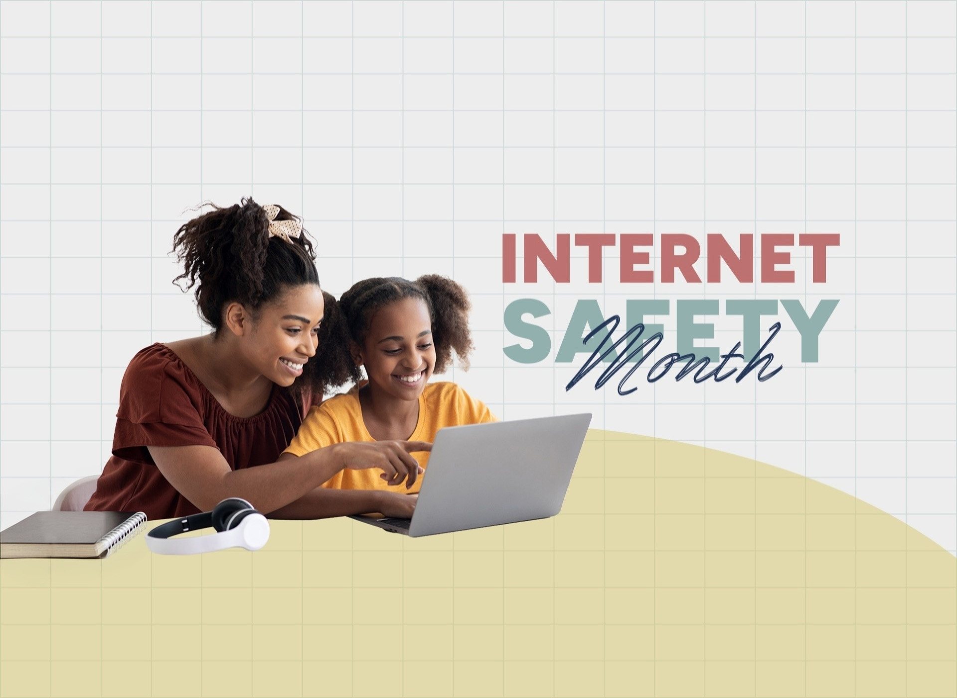 Mother and daughter on laptop together